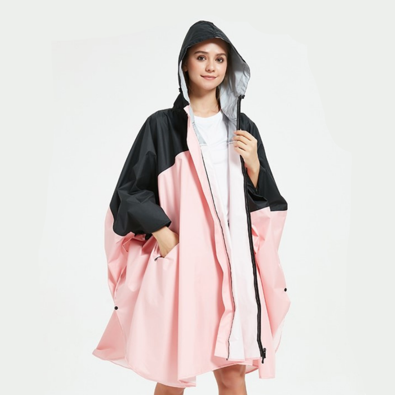Poncho pluie Femme Rose & Noir - Rose & Noir