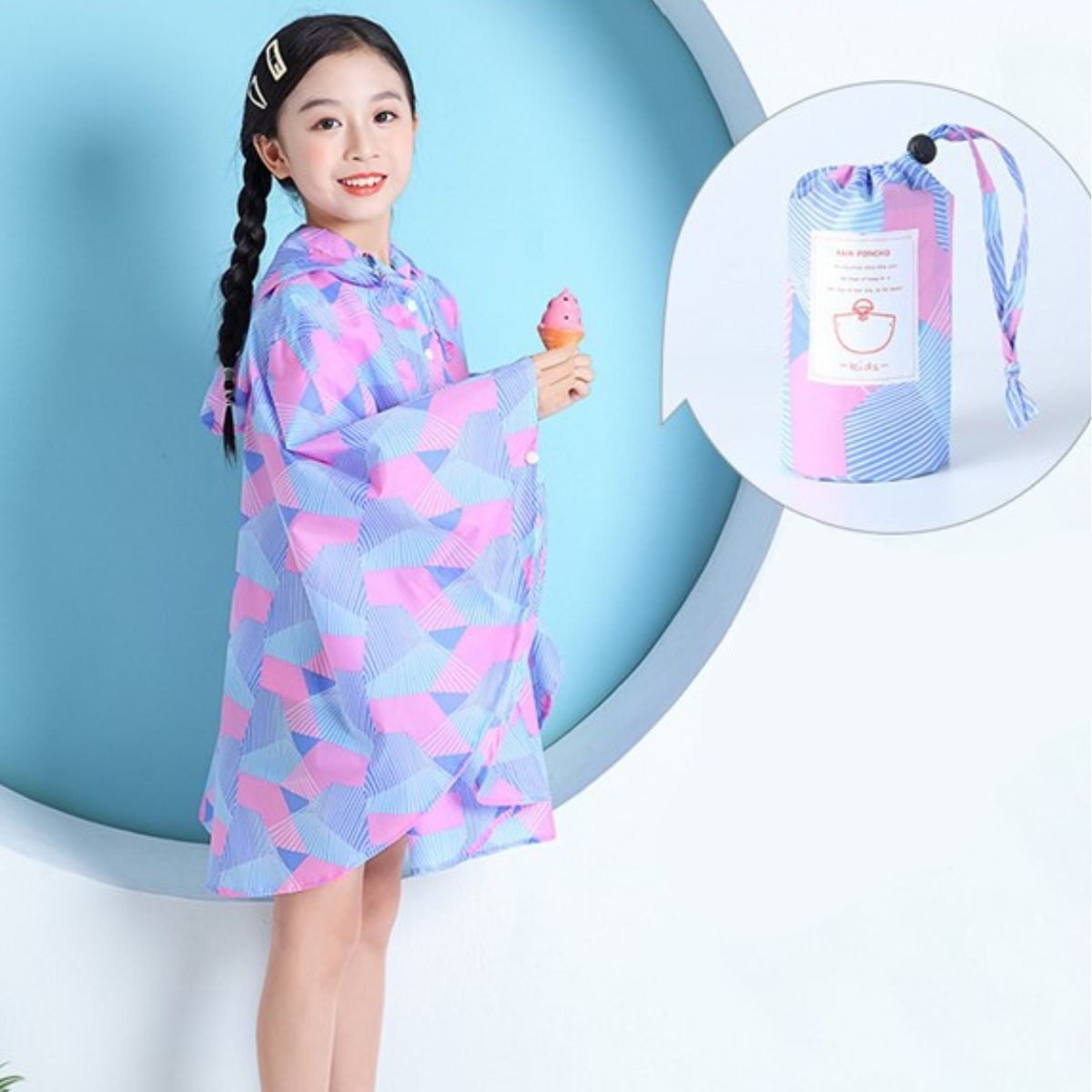 Poncho Pluie Enfant Violet