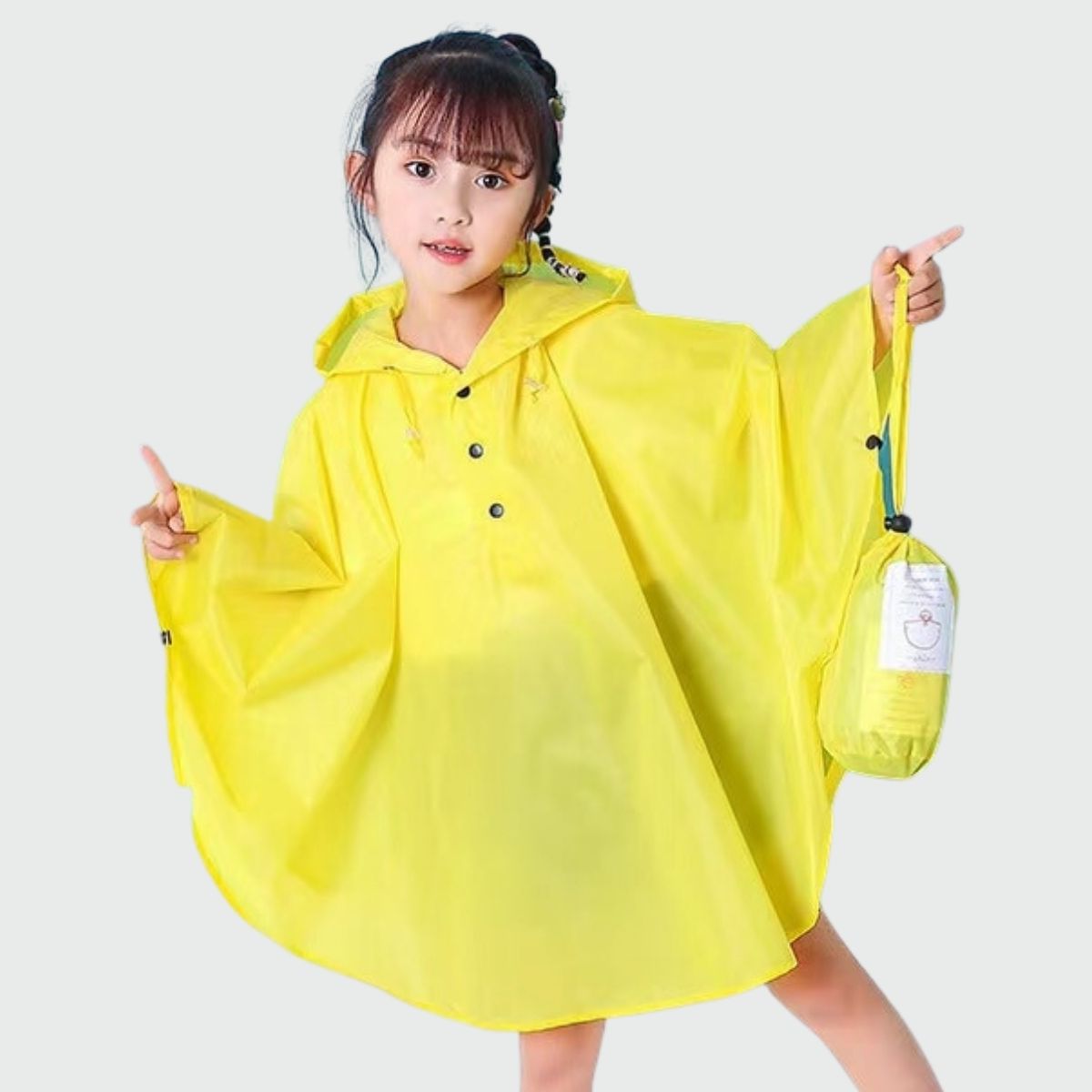 Manteau Imperméable Enfant 2-10 Ans KAKU NANU - Poncho Cape De Pluie Avec Capuche Et Poches