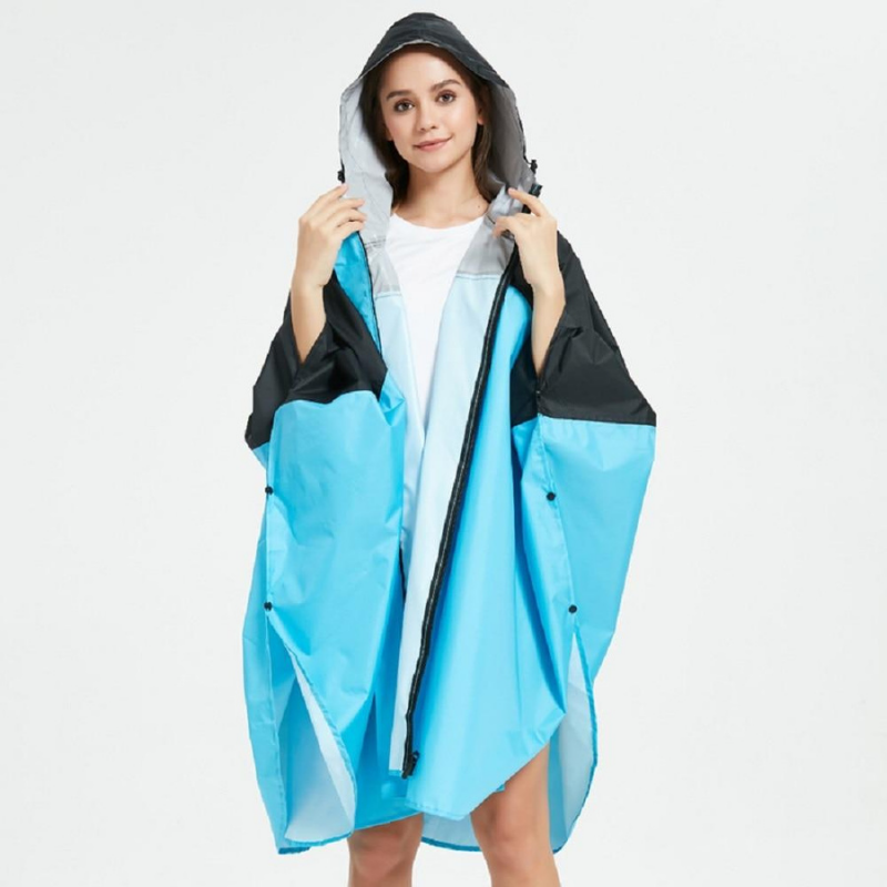 Poncho pluie Femme Noir & Bleu - Noir & Bleu