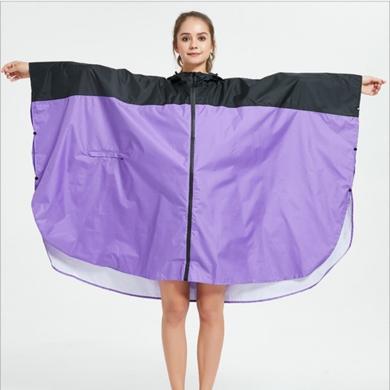 Poncho pluie Femme Noir & Violet - Noir & Violet