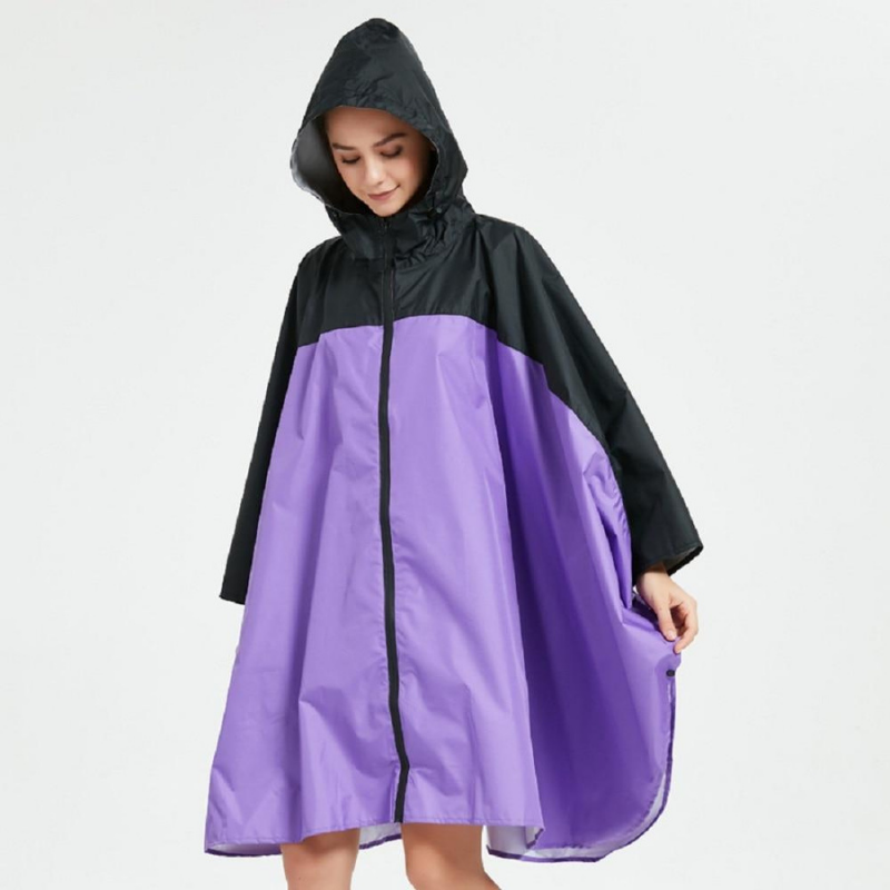Poncho pluie Femme Noir & Violet - Noir & Violet