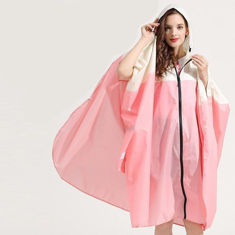 Poncho Pluie Rose Clair & Beige - Rose & Beige