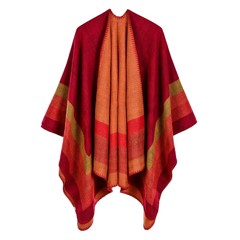 Poncho Cape Hiver Femme - orange