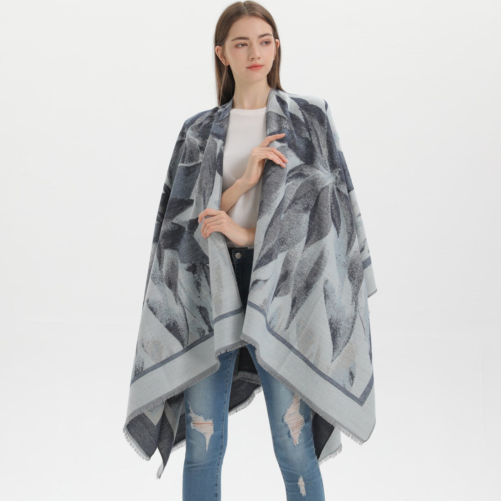 Poncho Femme Fleur Elégante