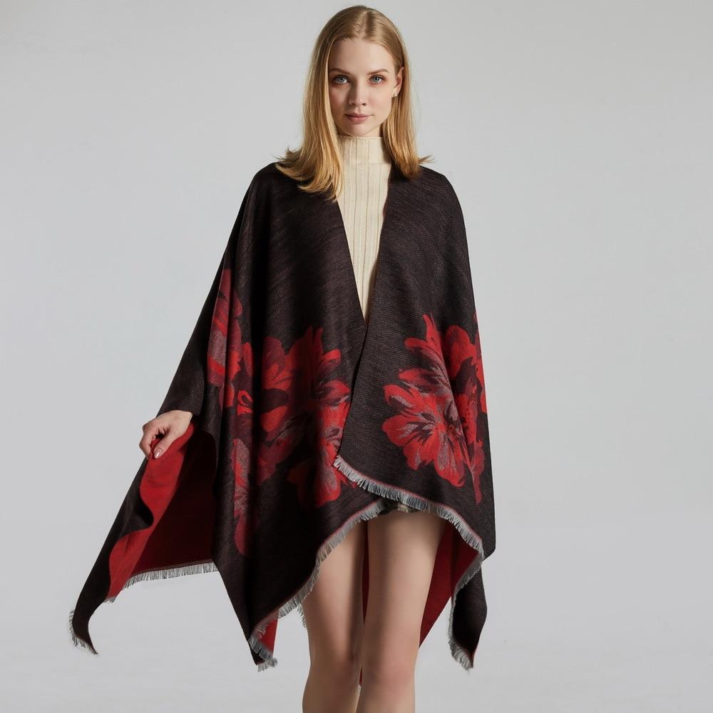 Poncho Femme Fleurs