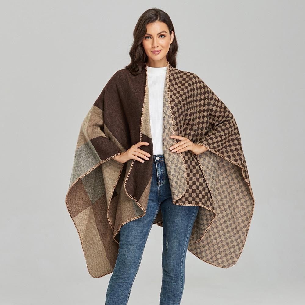Poncho Femme Petit & Grand Carreaux
