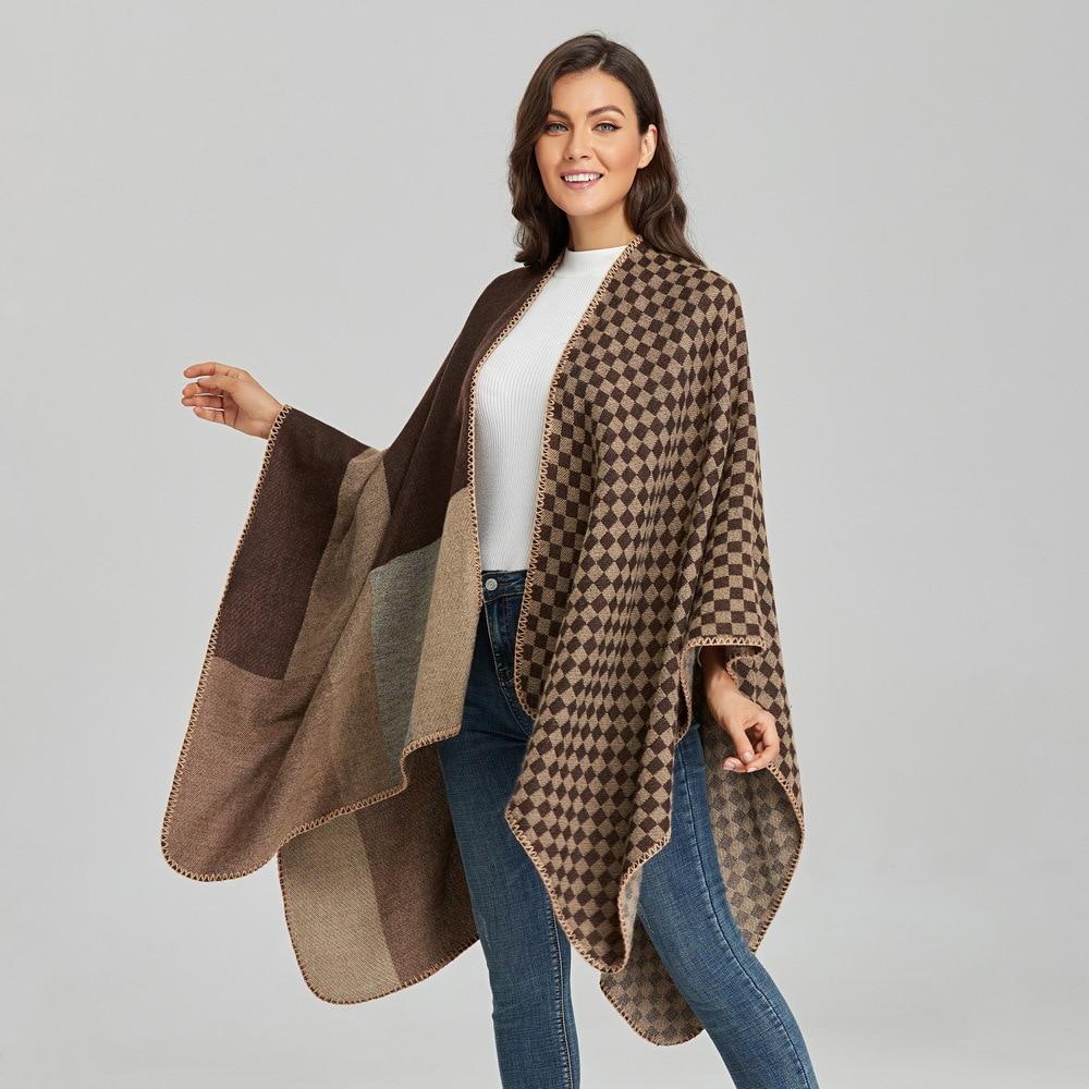 Poncho Femme Petit & Grand Carreaux