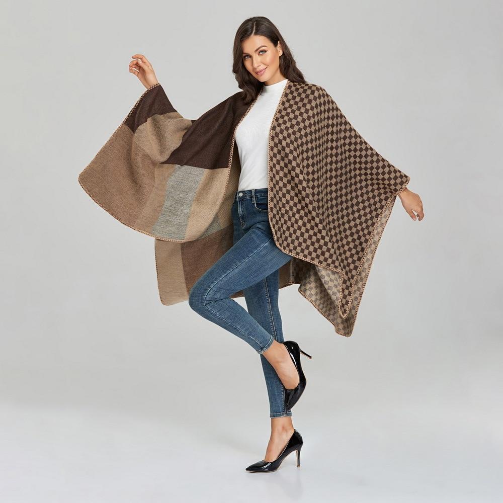 Poncho Femme Petit & Grand Carreaux