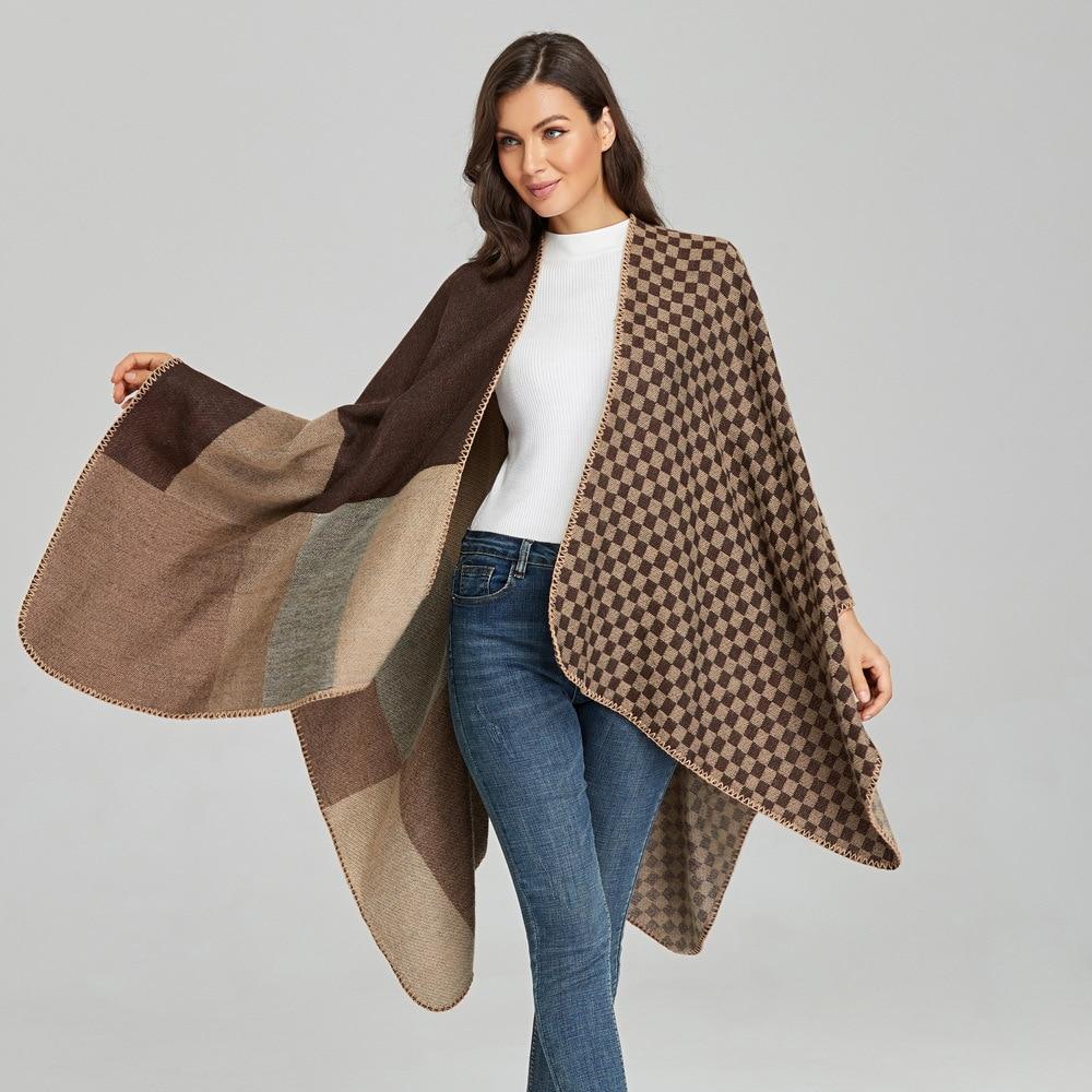 Poncho Femme Petit & Grand Carreaux