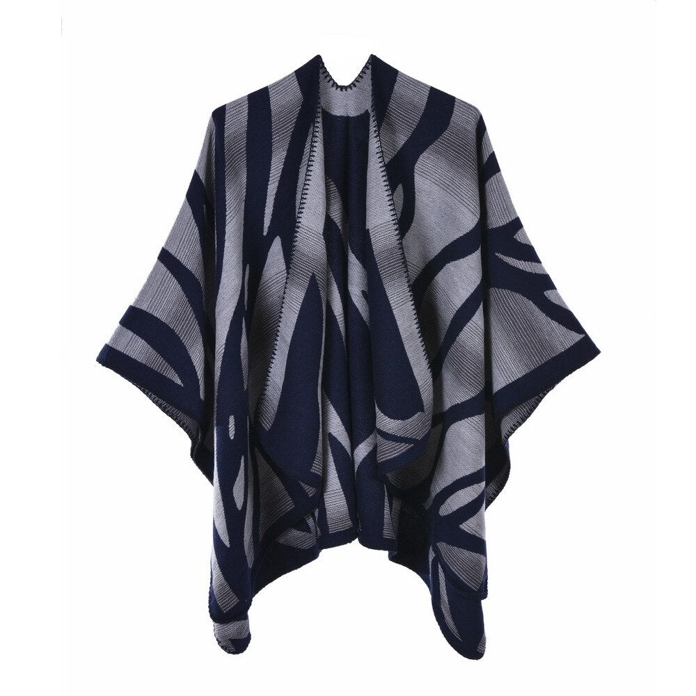 Poncho Femme Wild - bleu marine