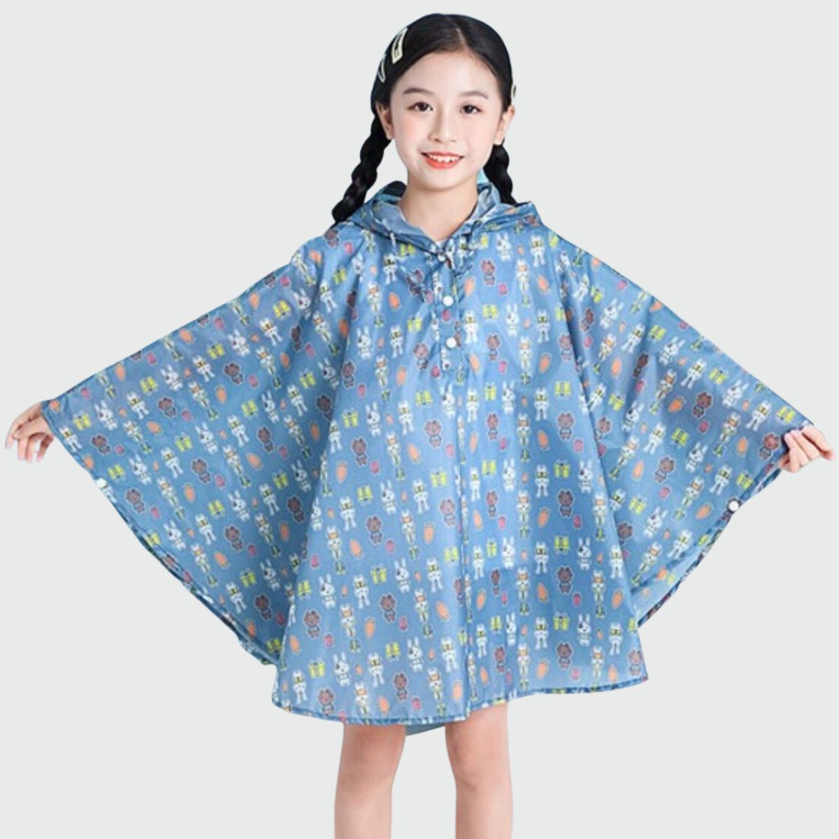 Poncho Pluie Enfant Chiens - bleu / S