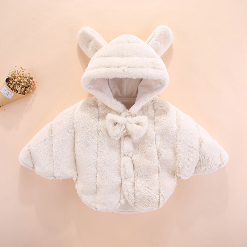 Manteau Poncho Bébé Fille - Blanc / 3 ans