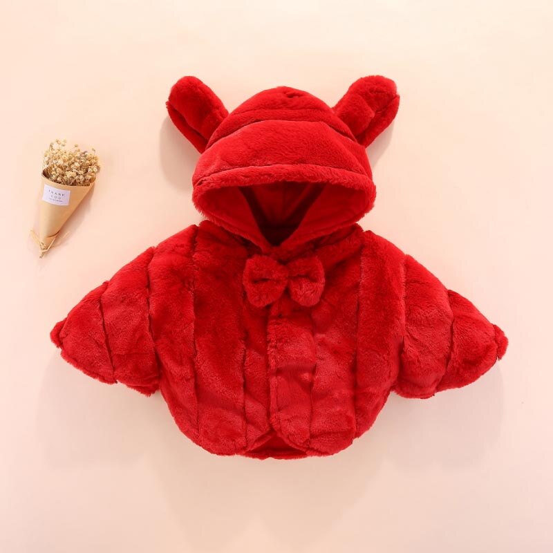 Manteau Poncho Bébé Fille - Rouge / 3 ans