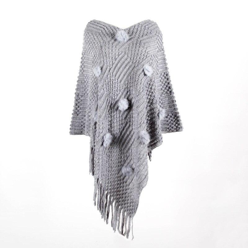 Pompon Poncho - gris