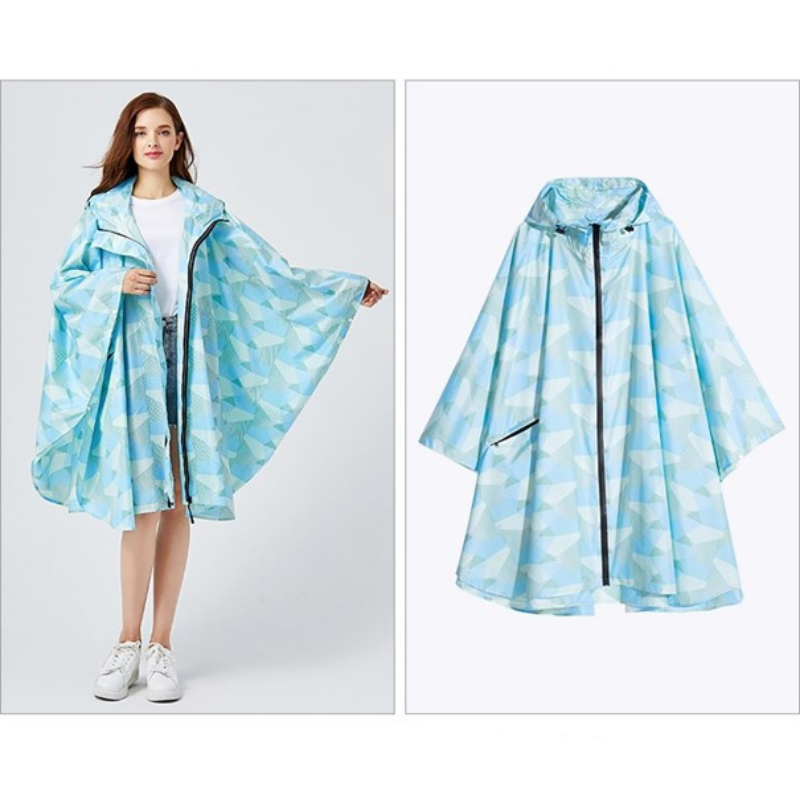 Poncho Pluie Vert & Bleu - bleu