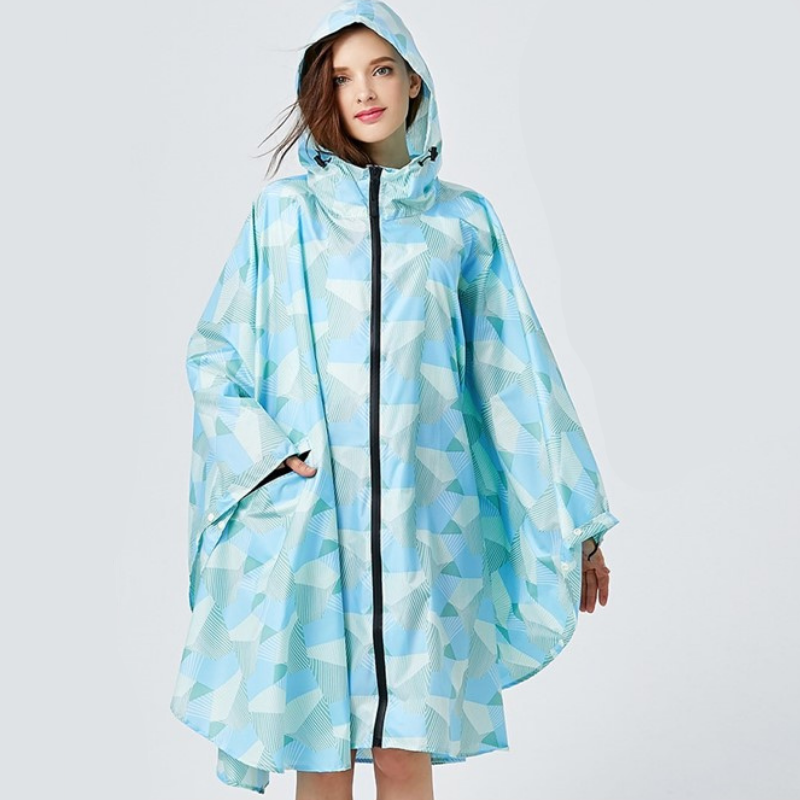 Poncho Pluie Vert & Bleu - bleu