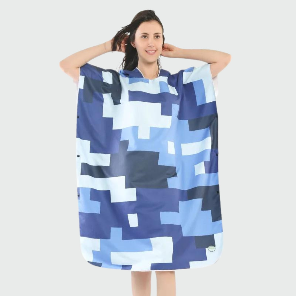Poncho Bain Femme Bleu - bleu / unique