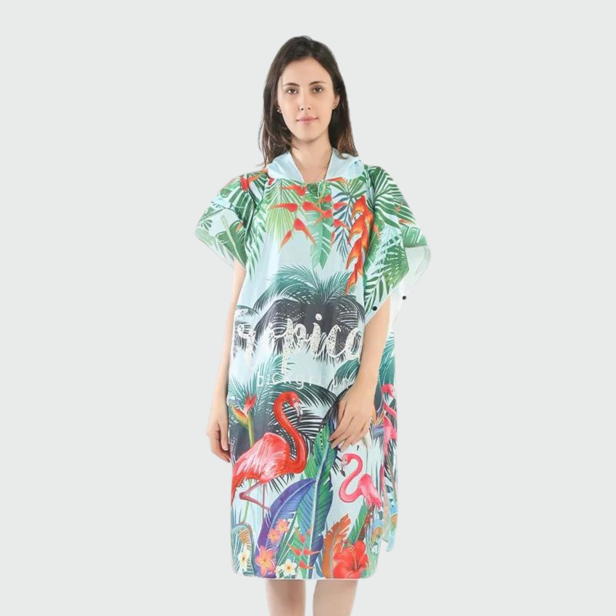 Poncho Bain Femme Flamants Roses - flamant rose / unique