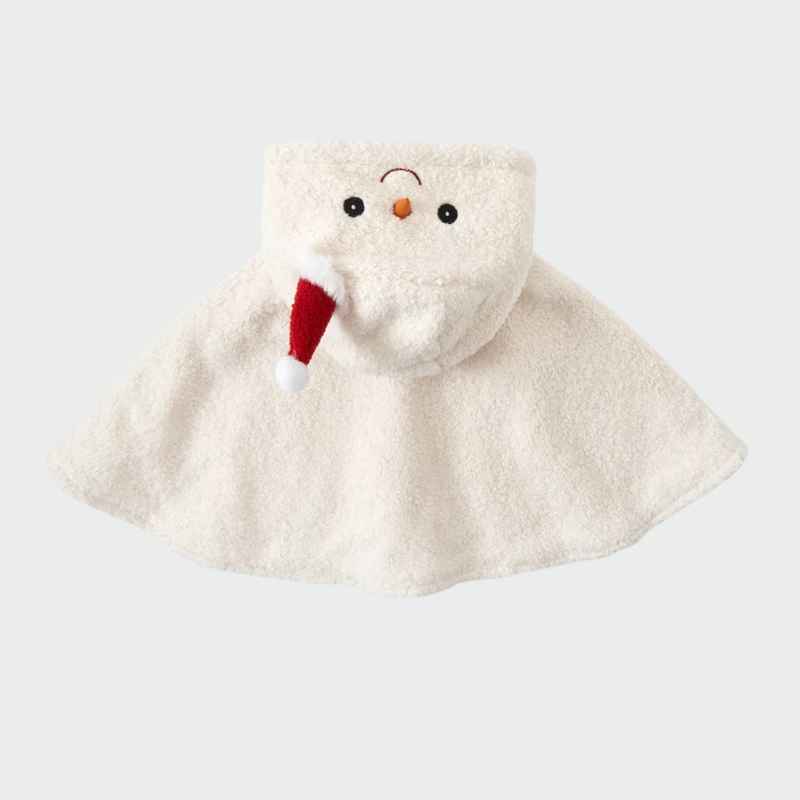 Poncho Bébé Bonhomme de Neige