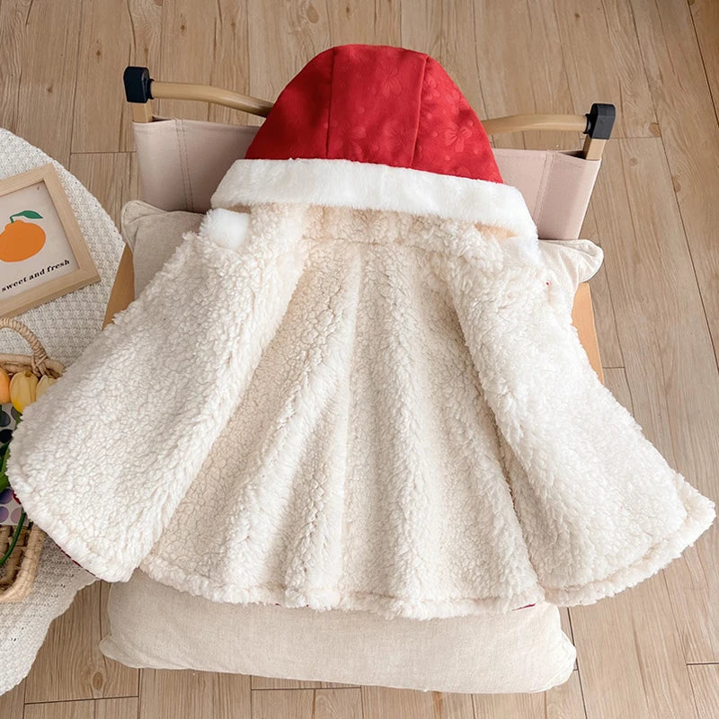 Poncho Bébé Fille Rouge - 0-3 ans