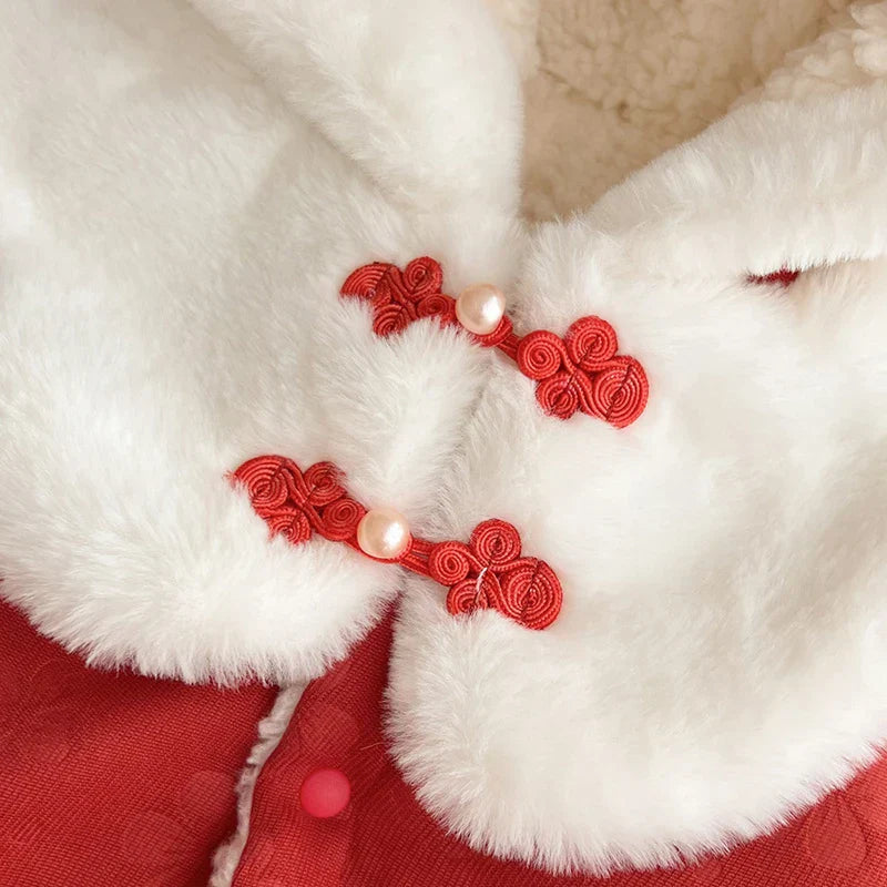 Poncho Bébé Fille Rouge - 0-3 ans