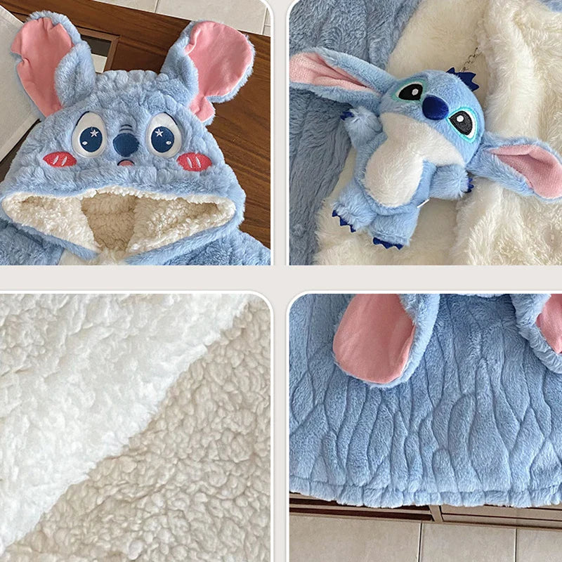 Poncho Bébé Stitch - bleu / 0-3 ans