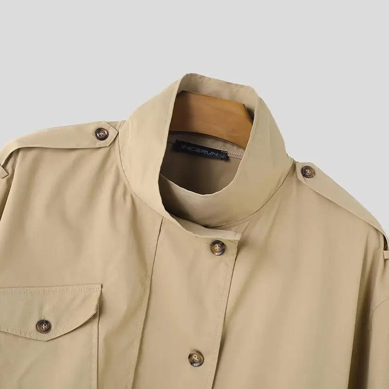 Poncho Cape Trench Homme