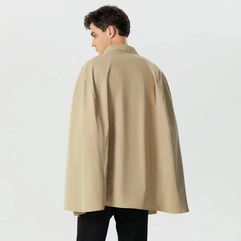 Poncho Cape Trench Homme