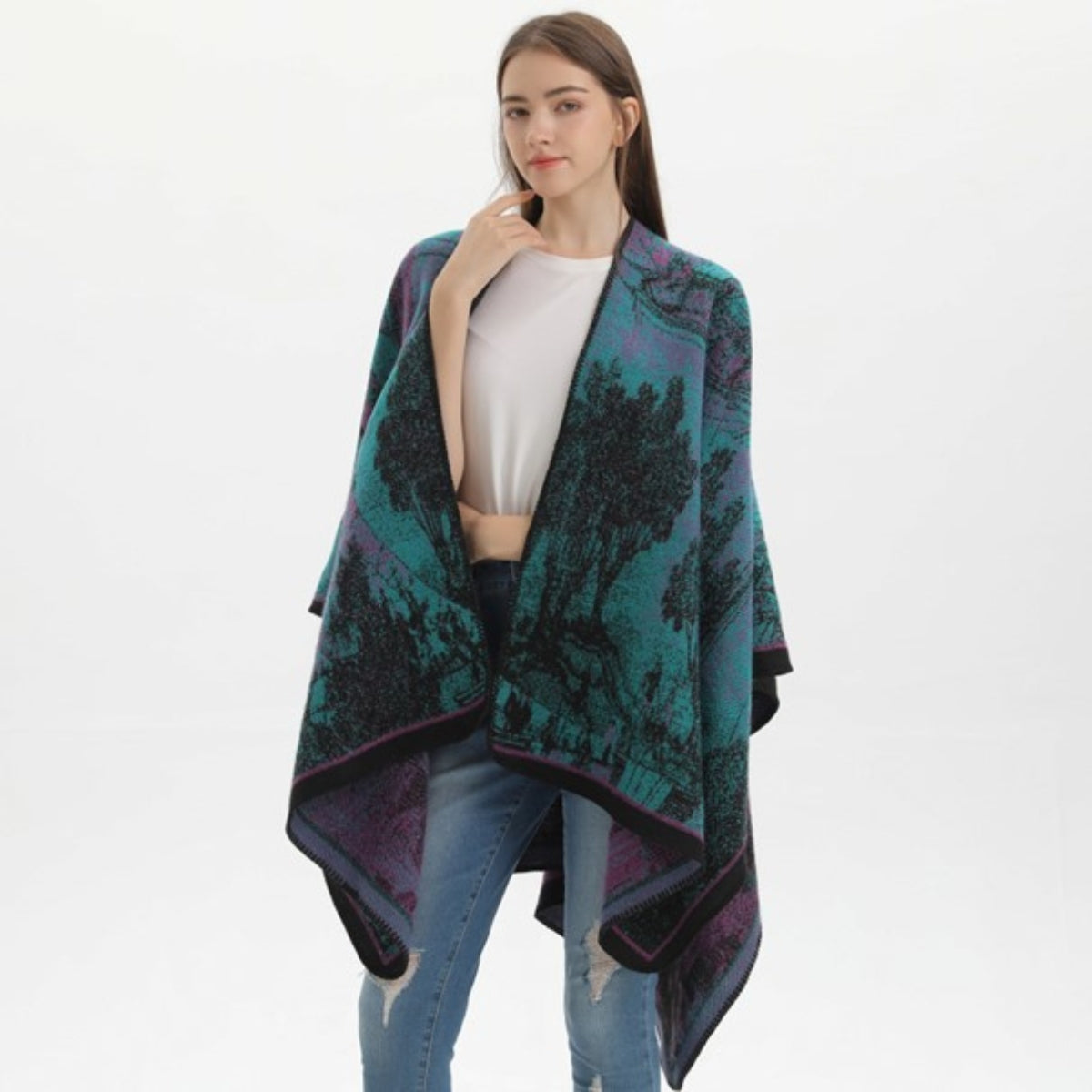 Poncho Femme Nature