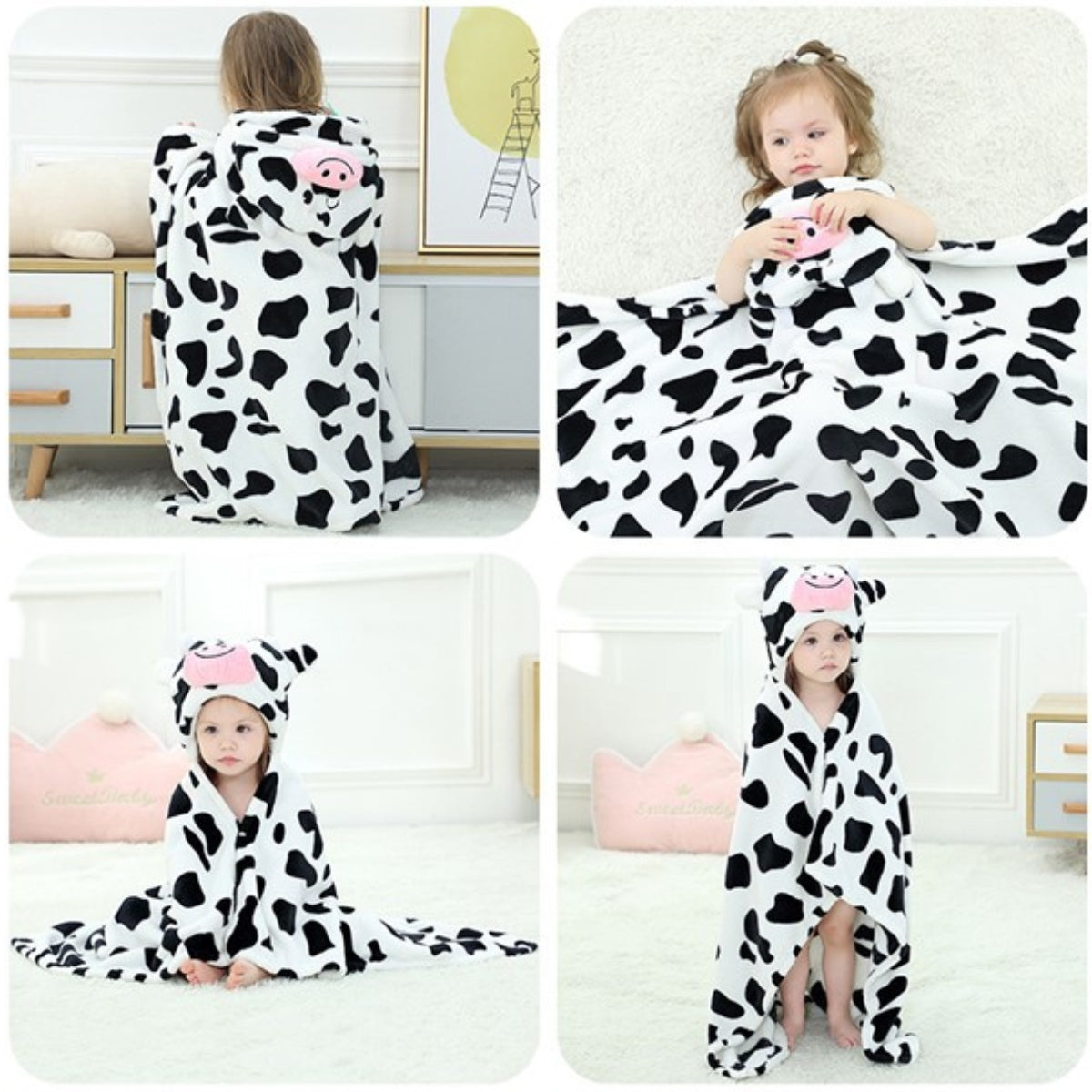 Poncho de Bain Bébé Vache - vache / 70x100 cm