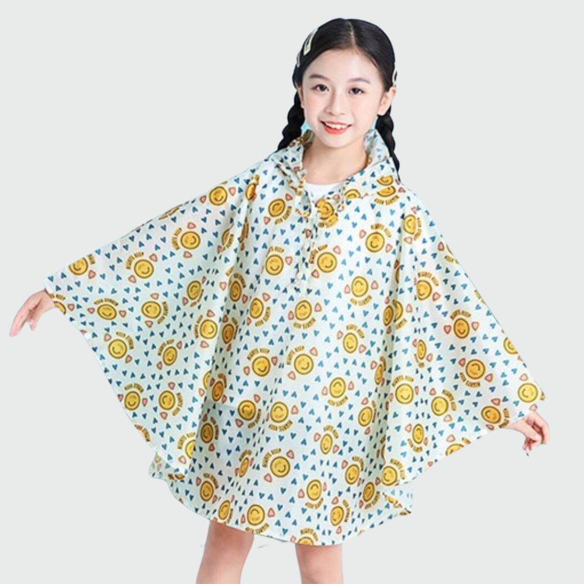Poncho Pluie Enfant Smiley - jaune / S