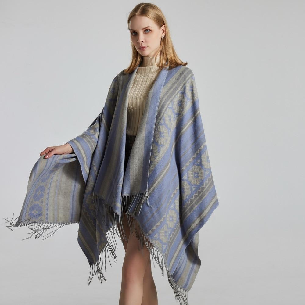 Poncho Femme Fleurs & Franges