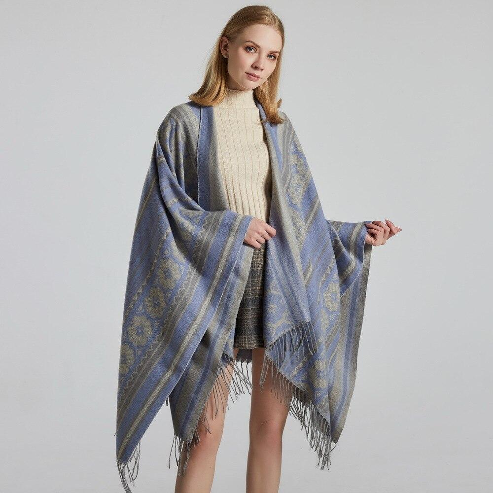 Poncho Femme Fleurs & Franges