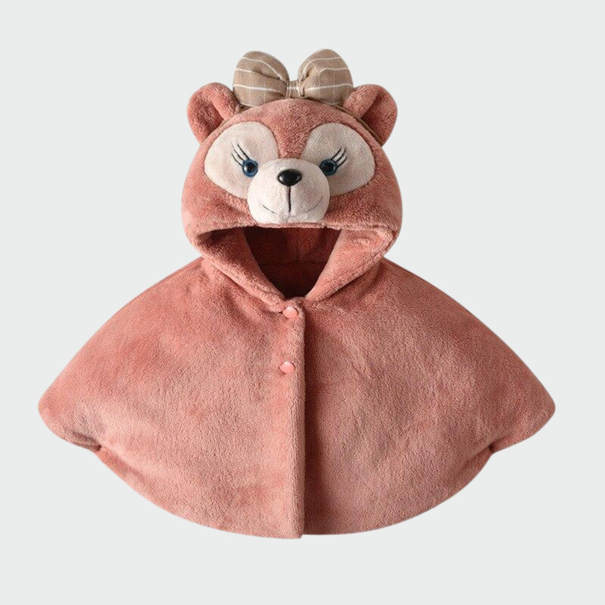 Poncho Enfant Ours Pourpre - rose