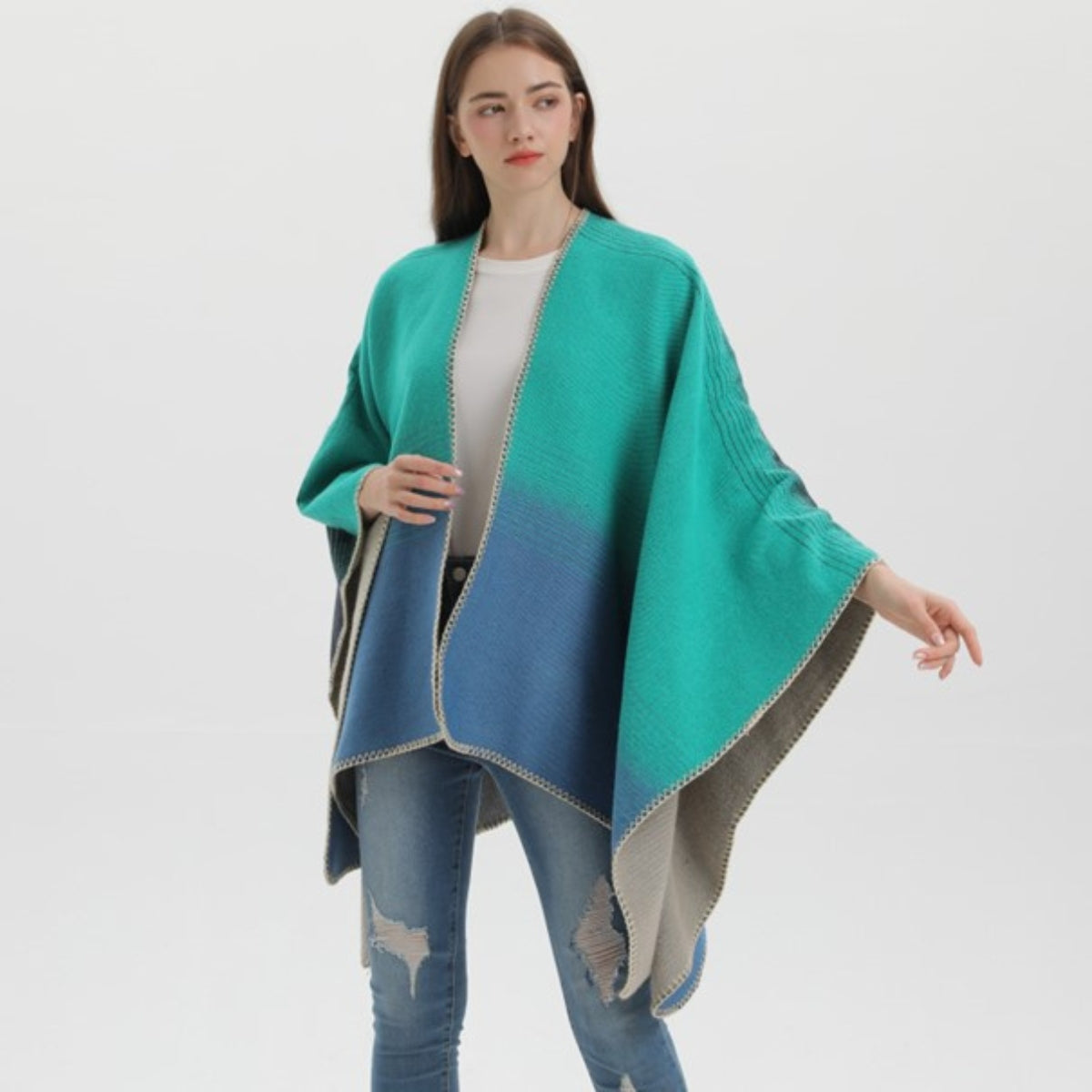 Poncho Femme Bleu - Bleu / Unique