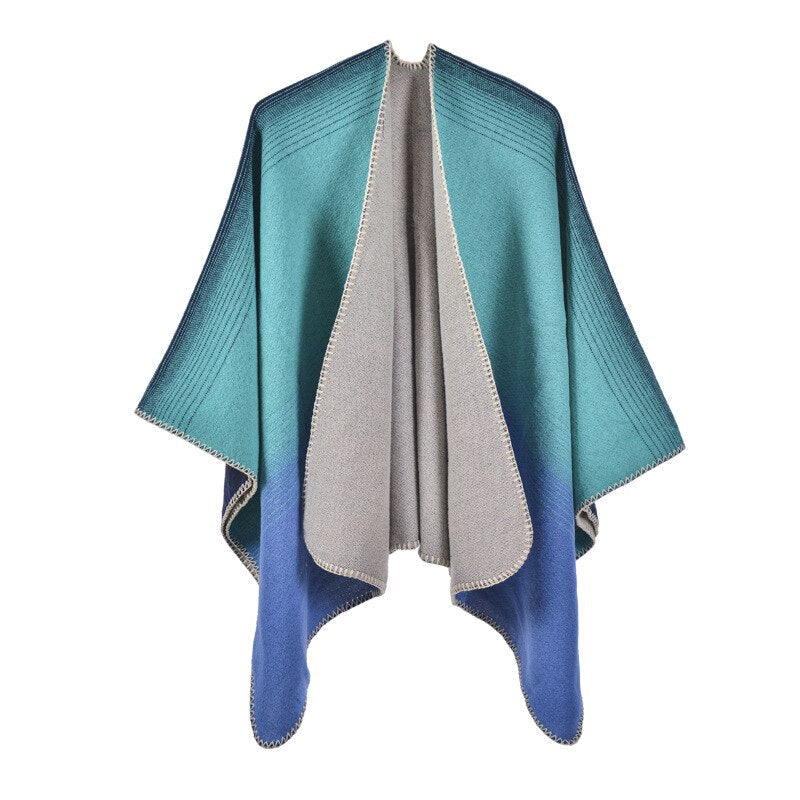 Poncho Femme Bleu - Bleu / Unique
