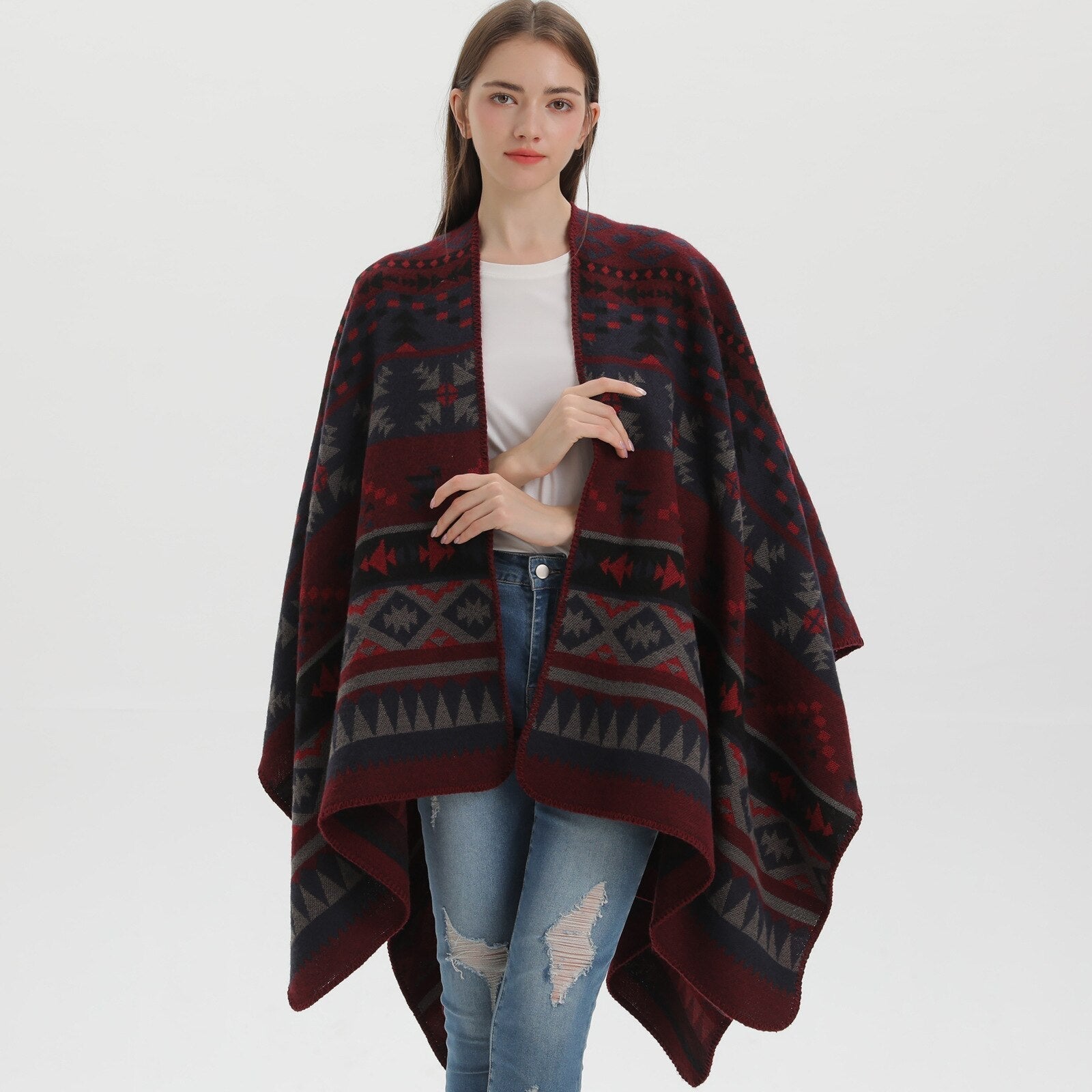 Poncho Femme Bohémien