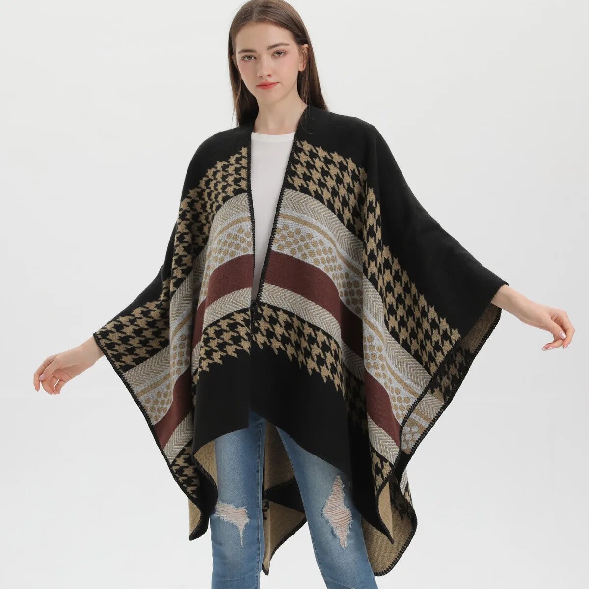 Poncho Femme Hiver Elégant