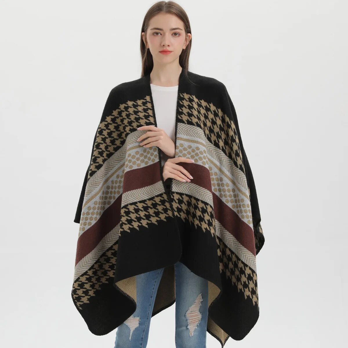 Poncho Femme Hiver Elégant