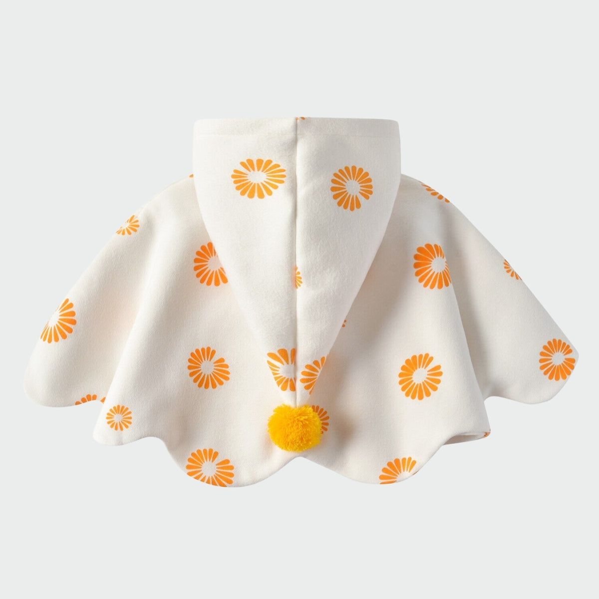 Poncho Fille Blanc Capuche