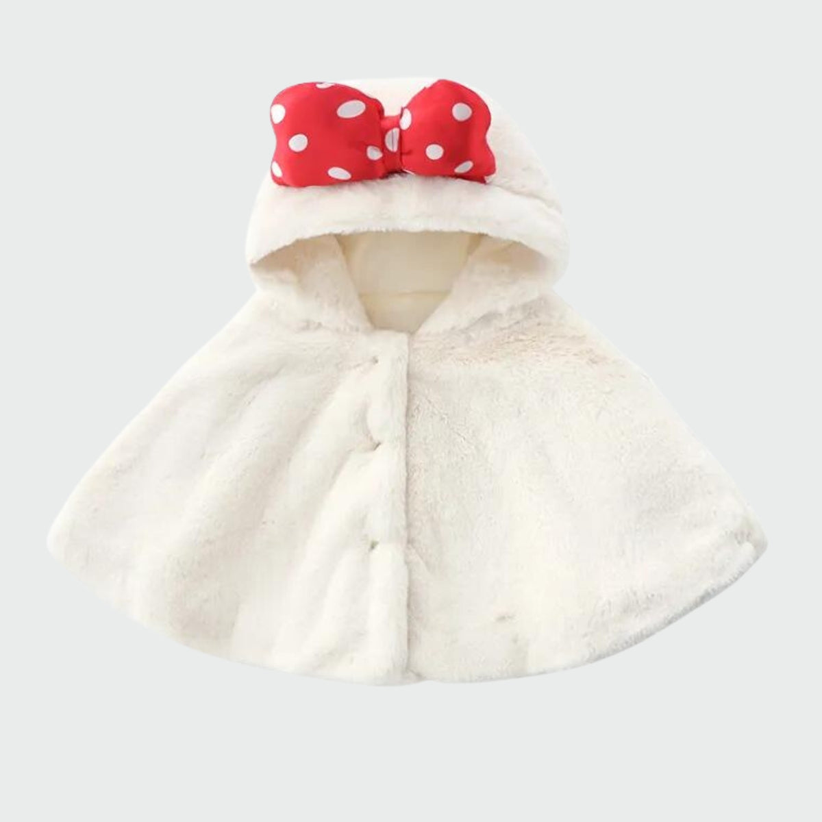 Poncho Fille Nœud Rouge - Blanc / 12 mois