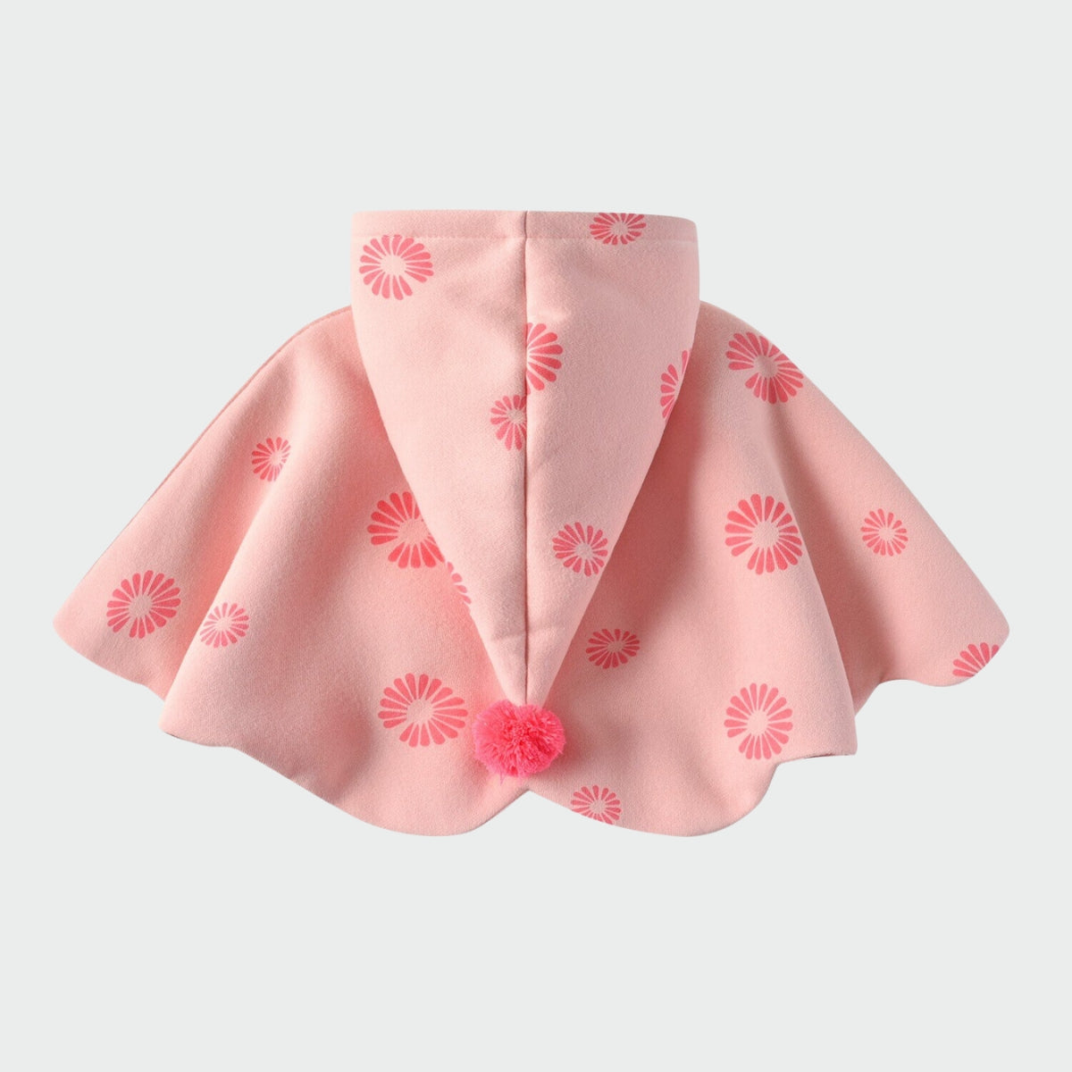 Poncho Fille Rose Capuche