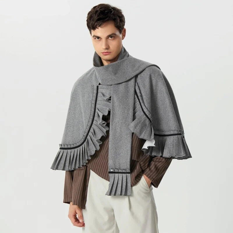 Poncho Homme avec Echarpe