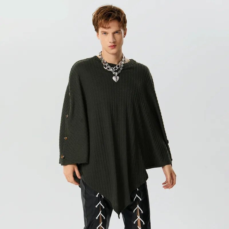 Poncho Homme Casual - vert foncé / S