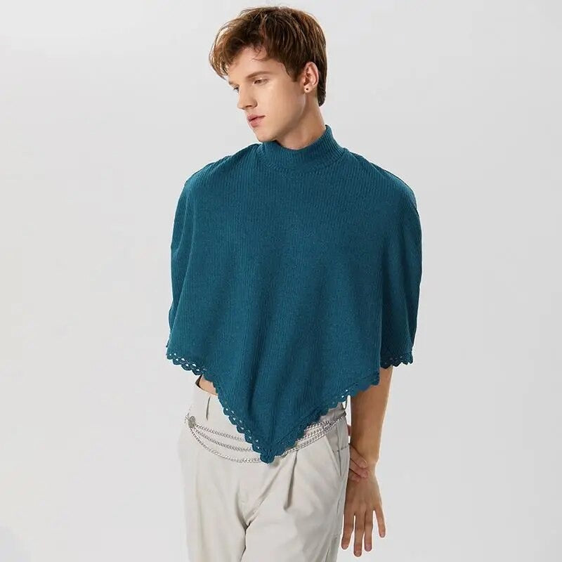 Poncho Homme Col Roulé
