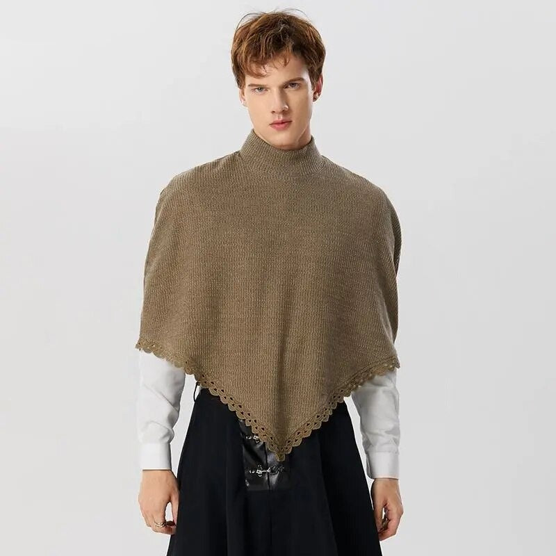 Poncho Homme Col Roulé