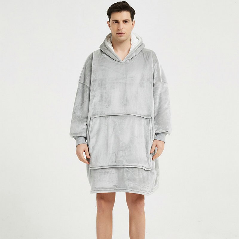 Poncho Homme Polaire - Gris clair