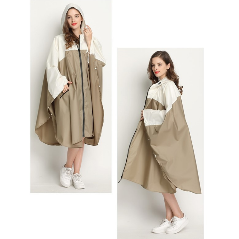 Poncho Imperméable - Beige & Blanc