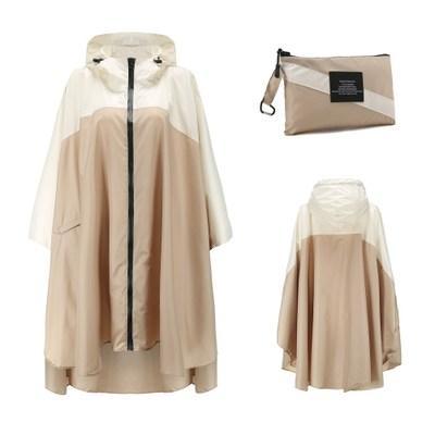 Poncho Imperméable - Beige & Blanc